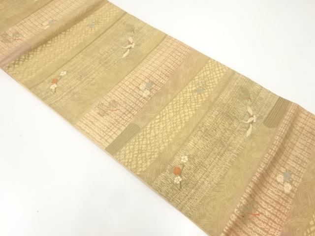 JAPANESE FUKURO OBI / UNUSED / WOVEN CRANE